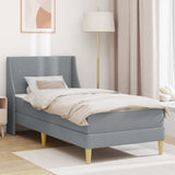 vidaXL Wall-Mounted Bed Frame with Mattress Light Grey 90 x 200 cm Fabric