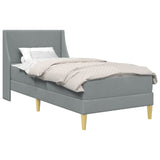vidaXL Wall-Mounted Bed Frame with Mattress Light Grey 90 x 200 cm Fabric