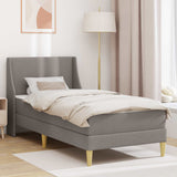 vidaXL Wall-Mounted Bed Frame with Mattress Light Grey 90 x 200 cm Fabric