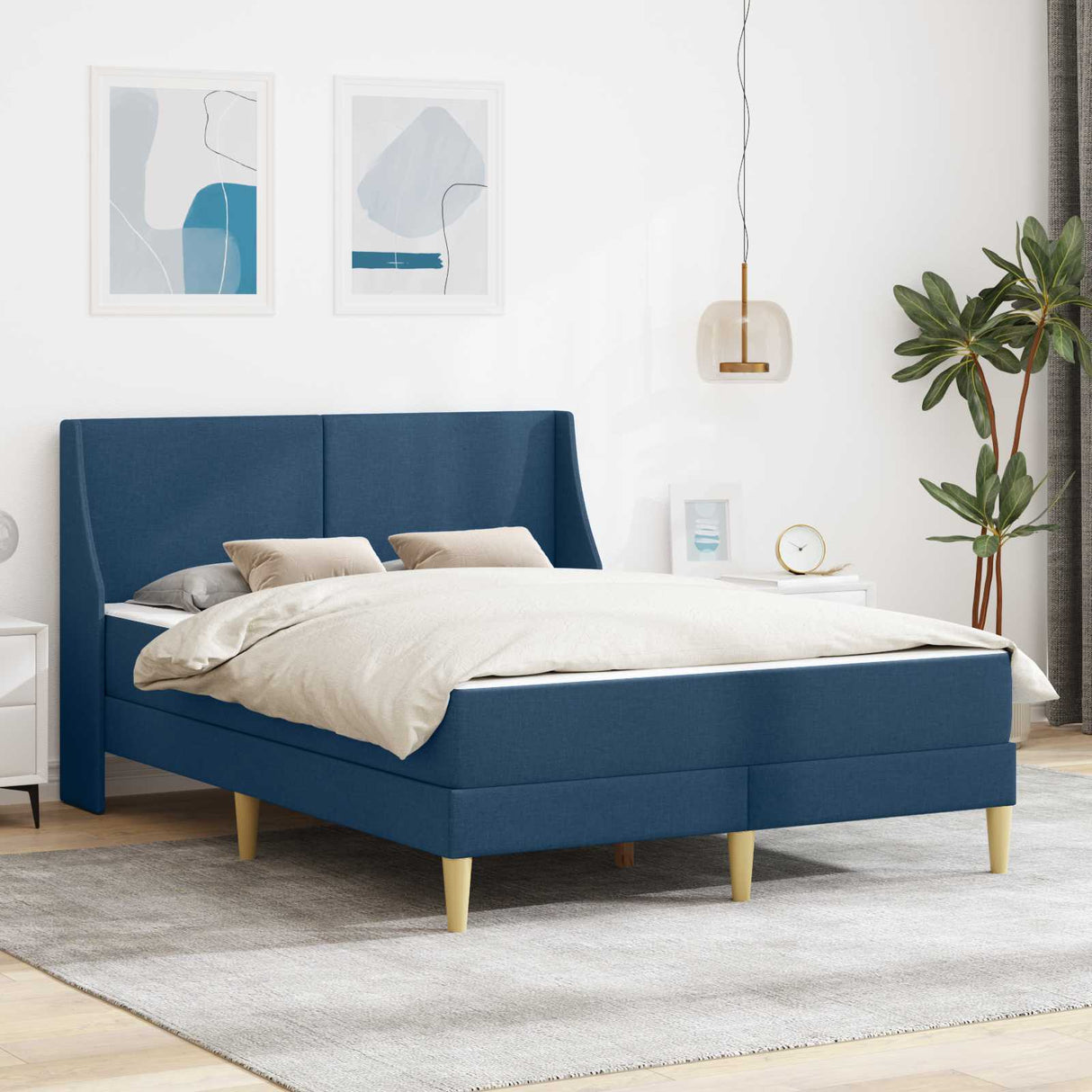 vidaXL Wall-Mounted Bed Frame with Mattress Light Grey 90 x 200 cm Fabric