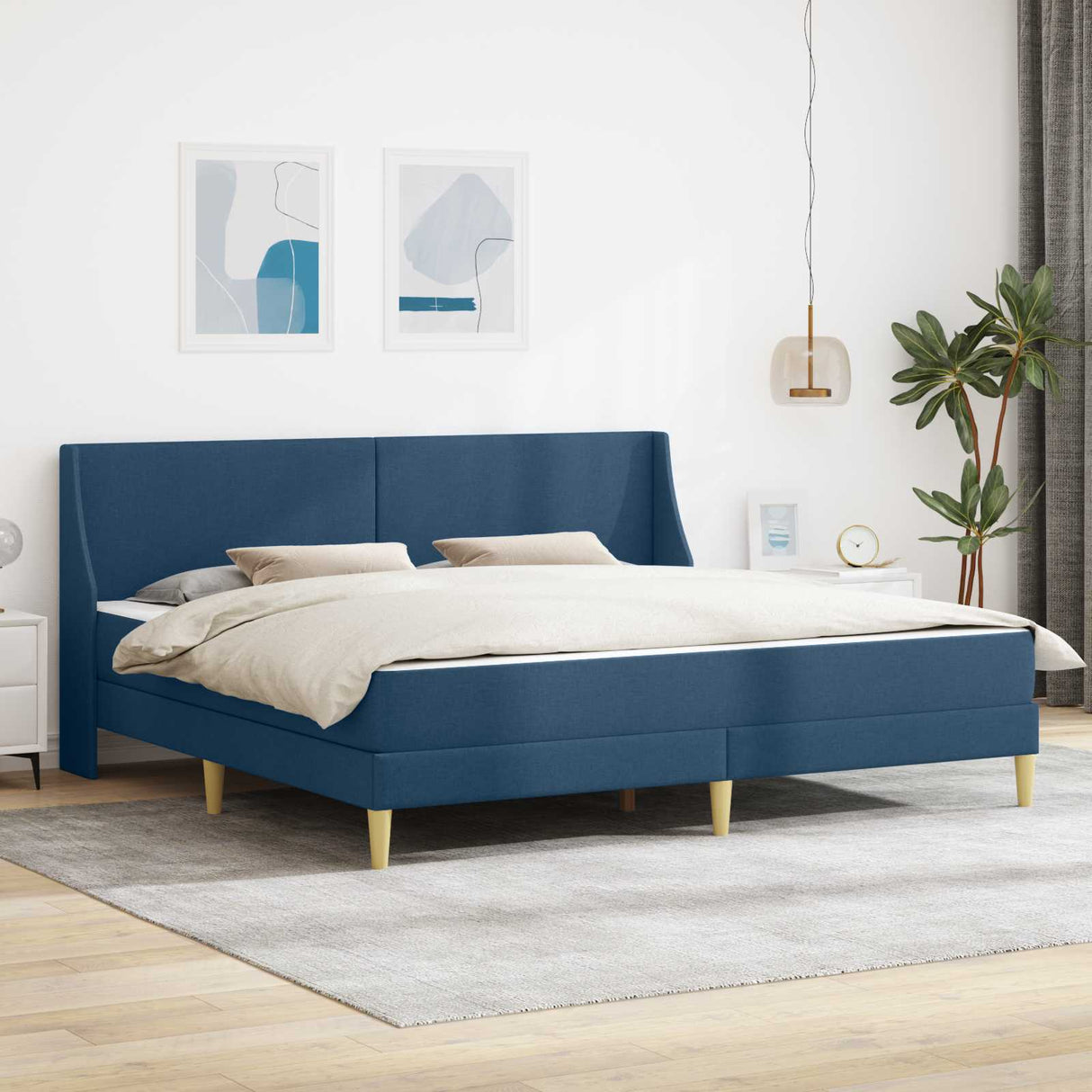 vidaXL Wall-Mounted Bed Frame with Mattress Light Grey 90 x 200 cm Fabric
