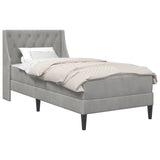vidaXL Bedframe met matras Wandgemonteerd 2 pcs Lichtgrijs Fluweel