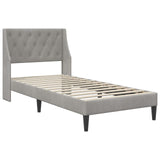 vidaXL Bedframe met matras Wandgemonteerd 2 pcs Lichtgrijs Fluweel