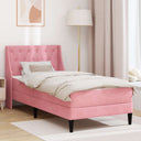 vidaXL Bedframe met matras Wandgemonteerd 2 pcs Lichtgrijs Fluweel