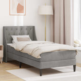 vidaXL Bedframe met matras Wandgemonteerd 2 pcs Lichtgrijs Fluweel