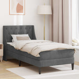 vidaXL Bedframe met matras Wandgemonteerd 2 pcs Lichtgrijs Fluweel