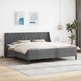 vidaXL Bedframe met matras Wandgemonteerd 2 pcs Lichtgrijs Fluweel