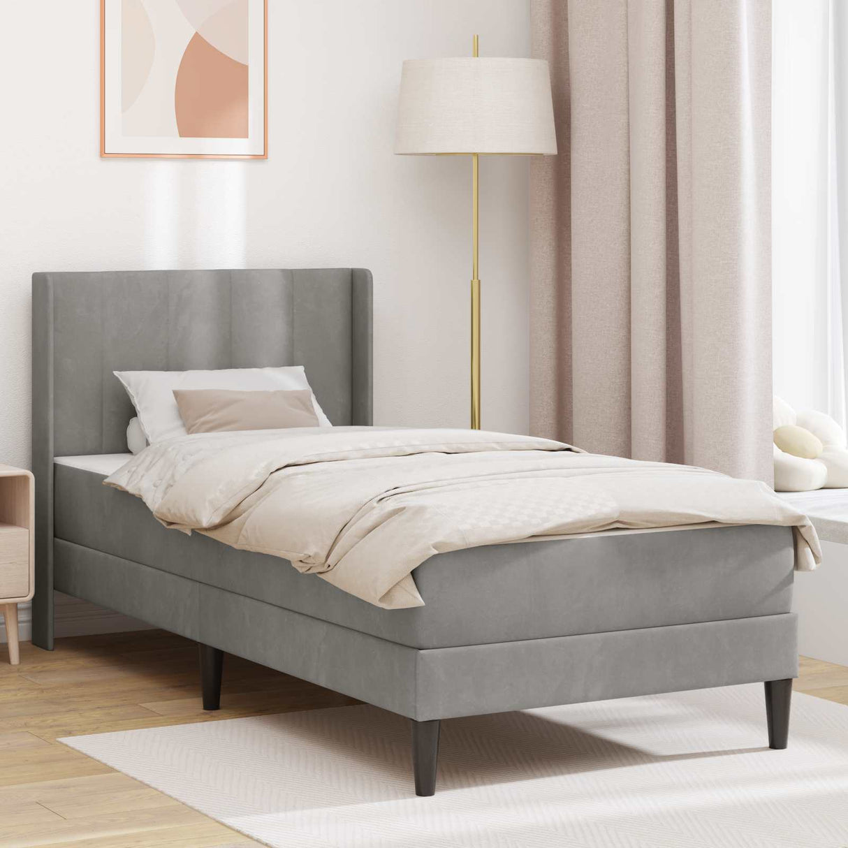 vidaXL Bedframe Lichtgrijs 80 x 200 cm Fluweel