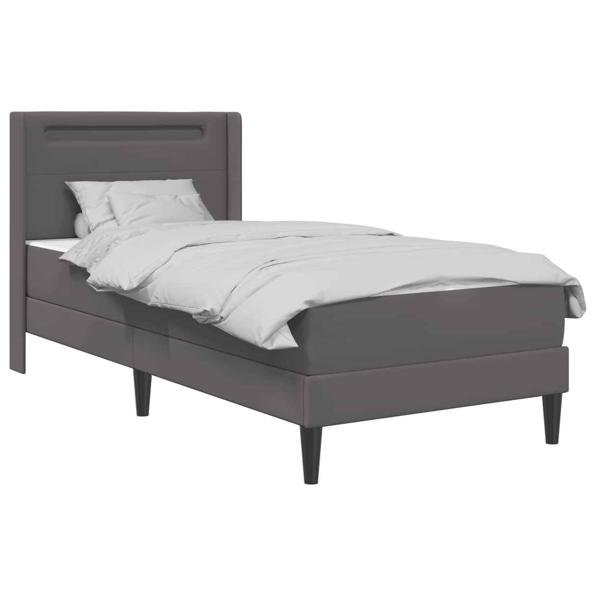 vidaXL Bedframe met matras Zwart 80 x 200 cm Kunstleer