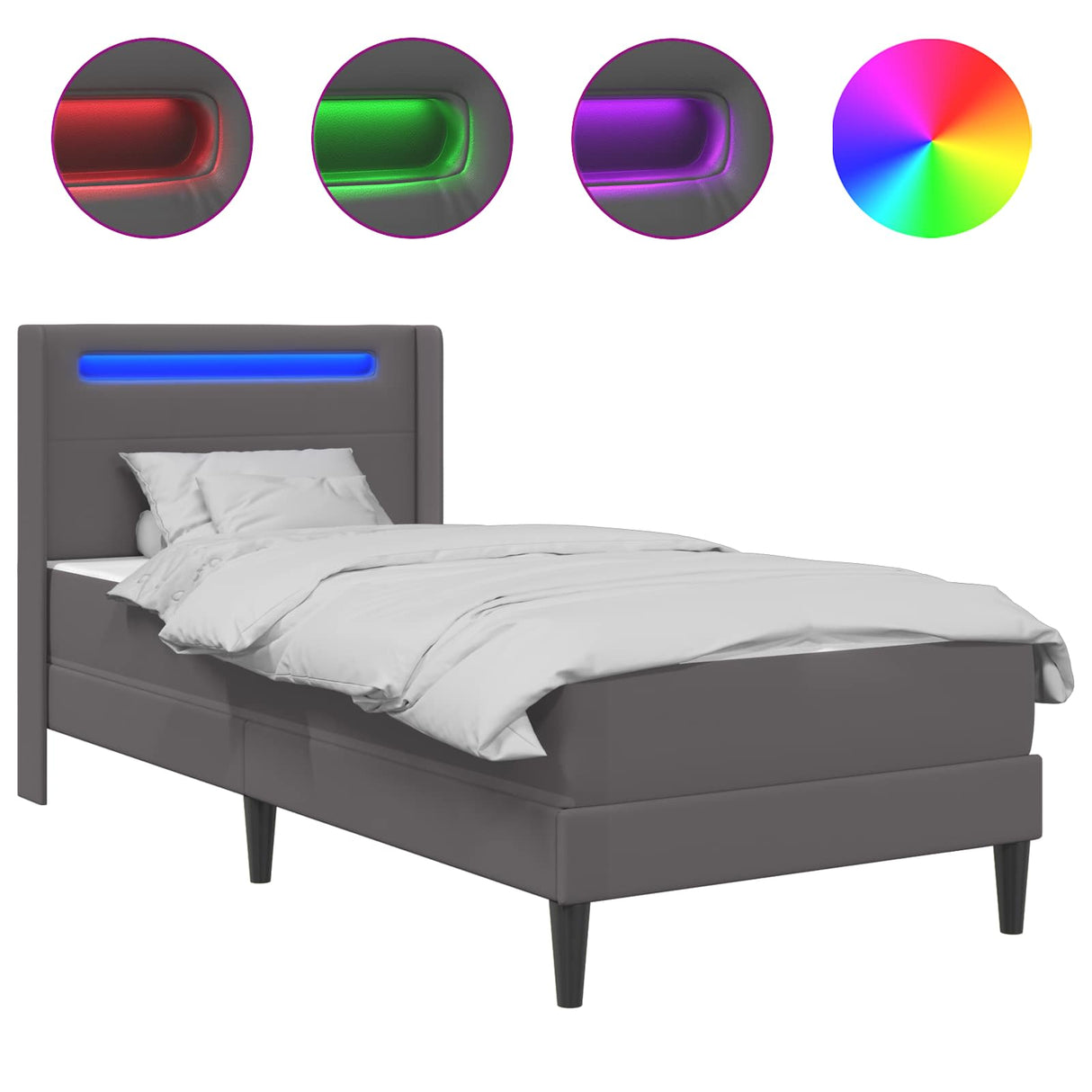 vidaXL Bedframe met matras Zwart 80 x 200 cm Kunstleer