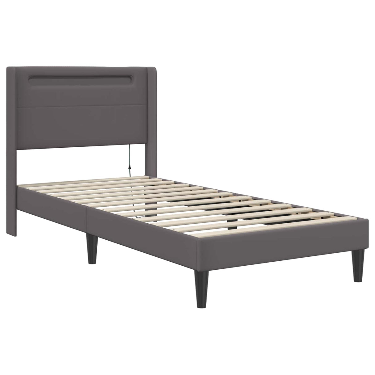 vidaXL Bedframe met matras Zwart 80 x 200 cm Kunstleer
