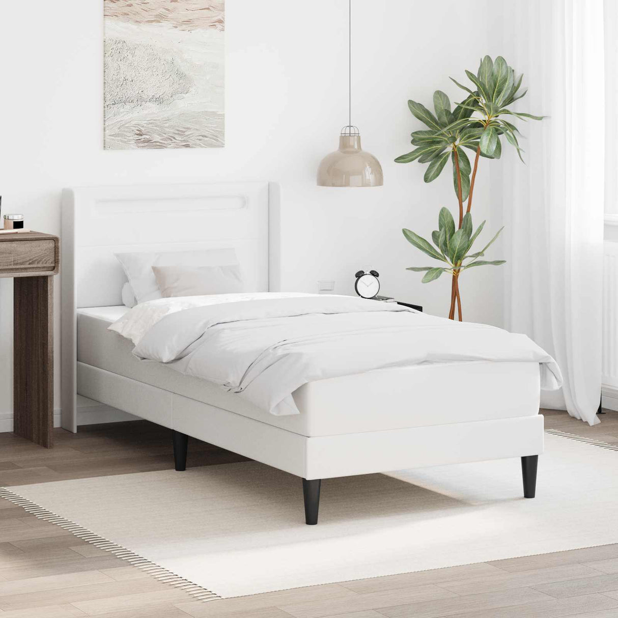 vidaXL Bedframe met matras Zwart 80 x 200 cm Kunstleer