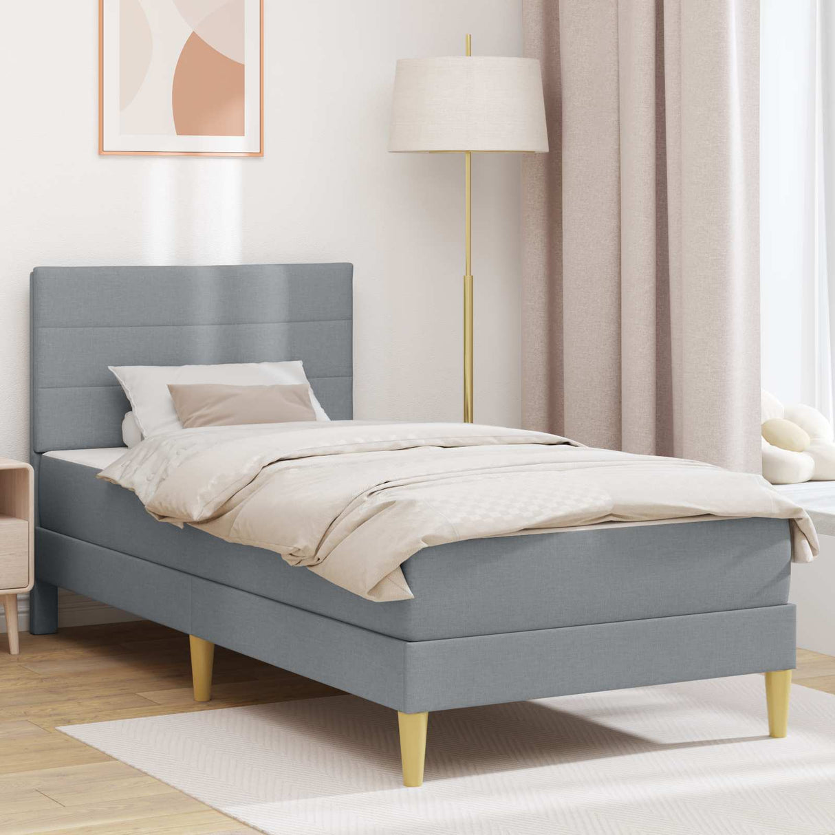 vidaXL Bedframe Donkergrijs 80 x 200 cm Polyester