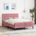 vidaXL Bedframe met matras met hoofdeinde Roze 80 x 200 cm Fluweel