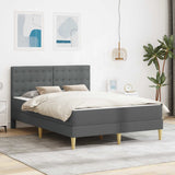 vidaXL Bedframe met matras met hoofdeinde Lichtgrijs 120 x 190 cm Stof