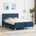 vidaXL Bedframe met matras met hoofdeinde Lichtgrijs 120 x 190 cm Stof
