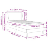vidaXL Bedframe met matras met hoofdeinde Lichtgrijs 90 x 190 cm Stof
