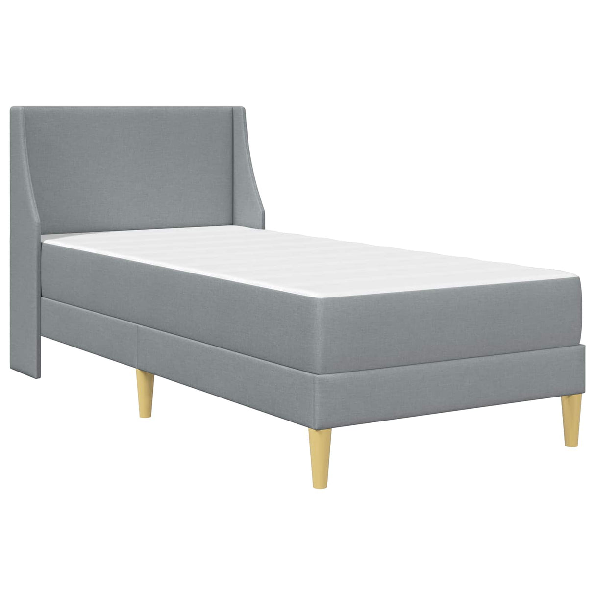vidaXL Bedframe met matras met hoofdeinde Lichtgrijs 90 x 190 cm Stof