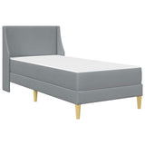 vidaXL Bedframe met matras met hoofdeinde Lichtgrijs 90 x 190 cm Stof