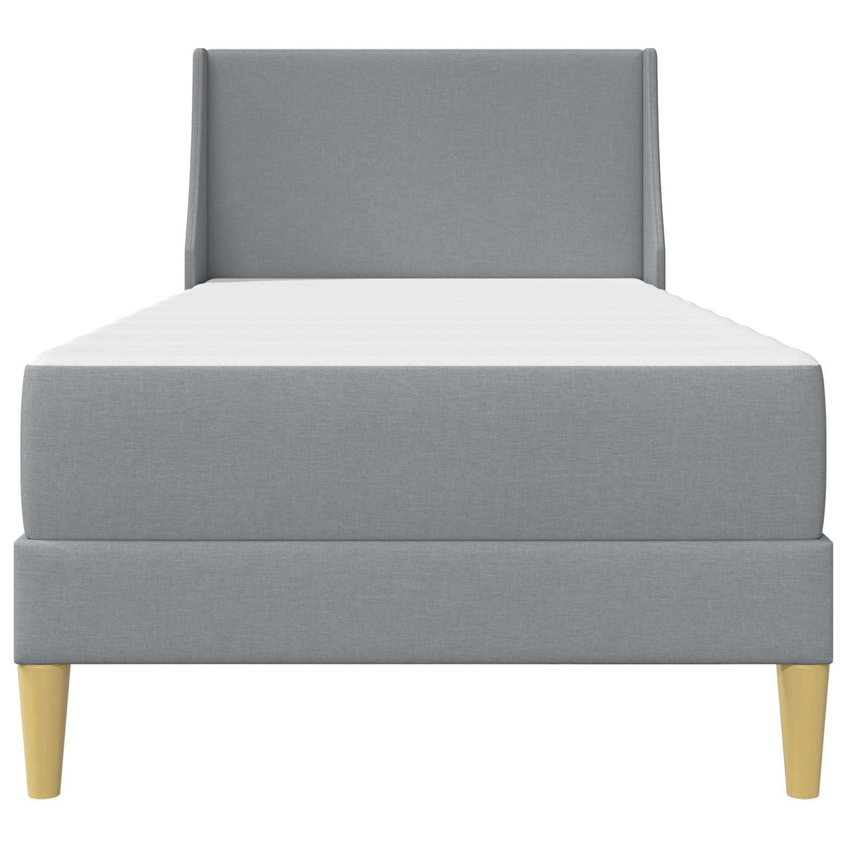 vidaXL Bedframe met matras met hoofdeinde Lichtgrijs 90 x 190 cm Stof
