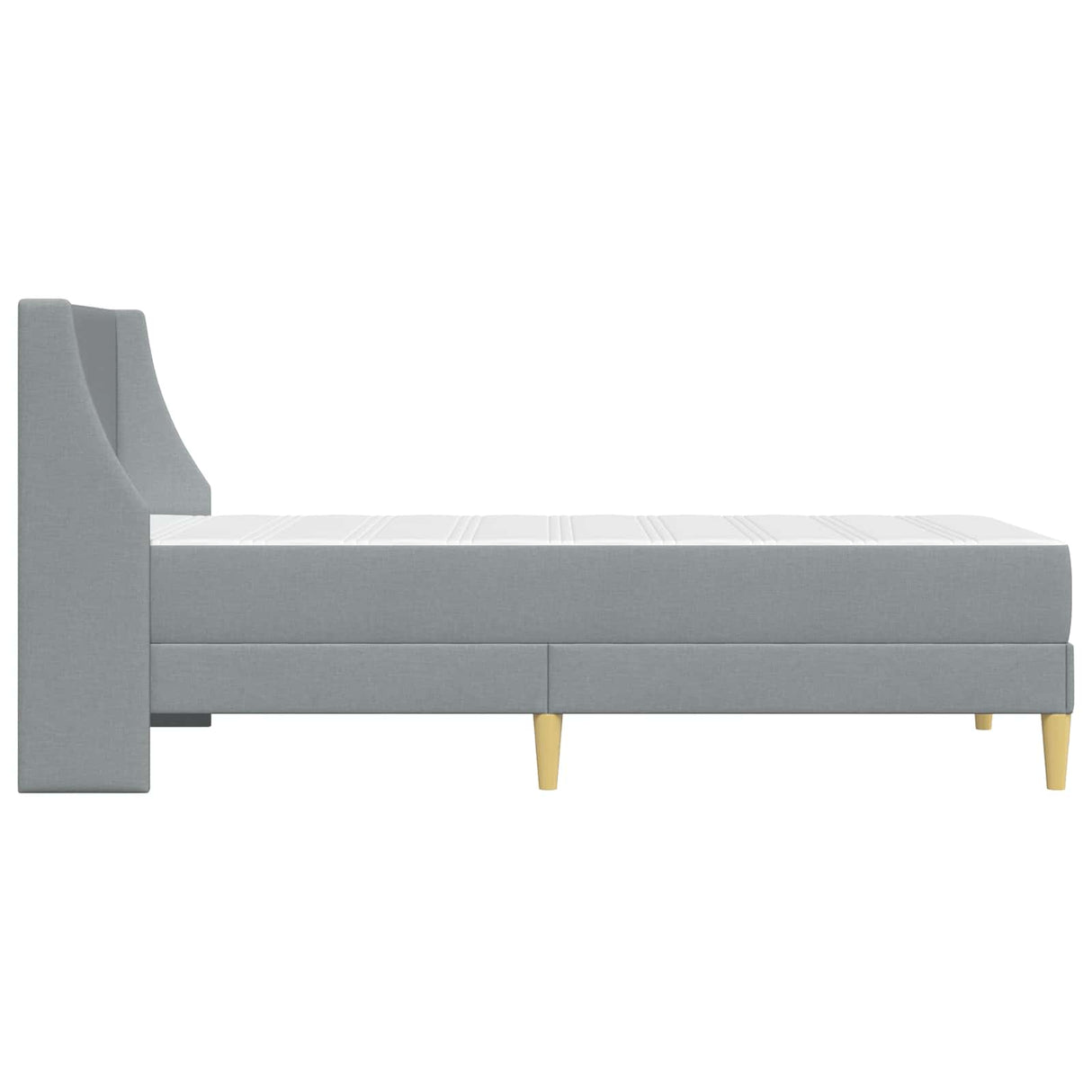 vidaXL Bedframe met matras met hoofdeinde Lichtgrijs 90 x 190 cm Stof
