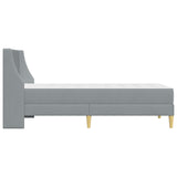 vidaXL Bedframe met matras met hoofdeinde Lichtgrijs 90 x 190 cm Stof