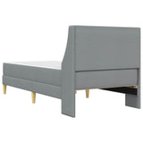 vidaXL Bedframe met matras met hoofdeinde Lichtgrijs 90 x 190 cm Stof
