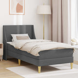 vidaXL Bedframe met matras met hoofdeinde Lichtgrijs 90 x 190 cm Stof