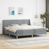 vidaXL Bedframe met matras met hoofdeinde Lichtgrijs 90 x 190 cm Stof