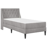 vidaXL Bedframe met matras Lichtgrijs 90 x 190 cm Fluweel