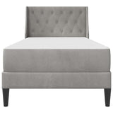 vidaXL Bedframe met matras Lichtgrijs 90 x 190 cm Fluweel