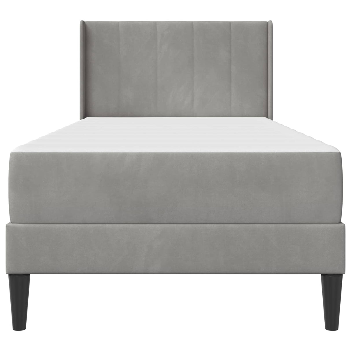 vidaXL Bedframe met matras Lichtgrijs 90 x 190 cm Fluweel