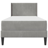 vidaXL Bedframe met matras Lichtgrijs 90 x 190 cm Fluweel