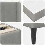 vidaXL Bedframe met matras Lichtgrijs 90 x 190 cm Fluweel