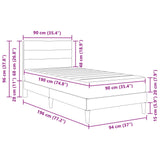 vidaXL Bedframe met matras met hoofdeinde Lichtgrijs 90 x 190 cm Stof