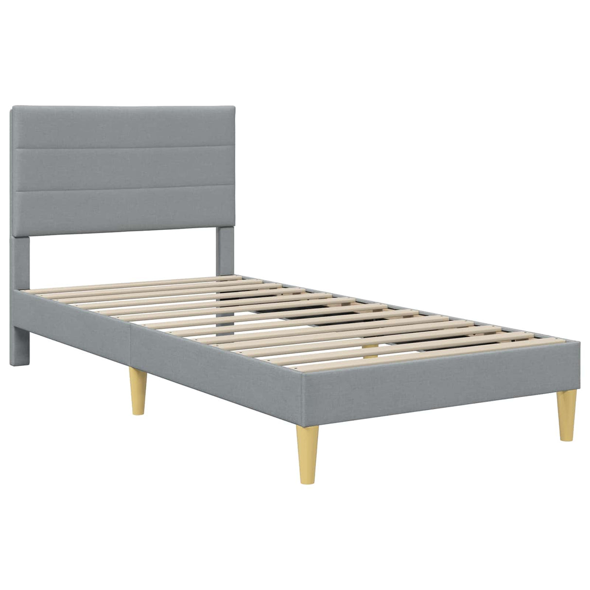 vidaXL Bedframe met matras met hoofdeinde Lichtgrijs 90 x 190 cm Stof