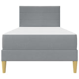 vidaXL Bedframe met matras met hoofdeinde Lichtgrijs 90 x 190 cm Stof