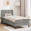 vidaXL Bedframe met matras Lichtgrijs 90 x 190 cm Fluweel