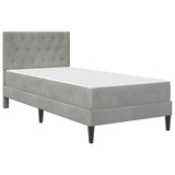 vidaXL Bedframe met matras Lichtgrijs 90 x 190 cm Fluweel