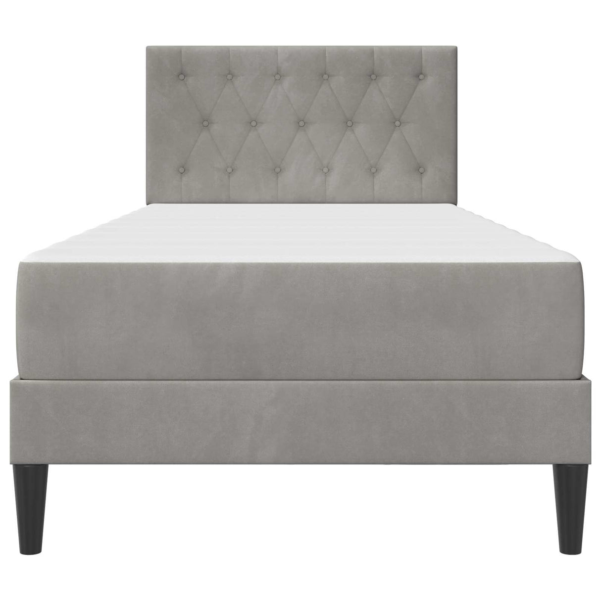 vidaXL Bedframe met matras Lichtgrijs 90 x 190 cm Fluweel