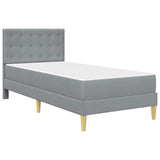 vidaXL Bedframe met matras met hoofdeinde Lichtgrijs 90 x 190 cm Stof