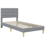 vidaXL Bedframe met matras met hoofdeinde Lichtgrijs 90 x 190 cm Stof