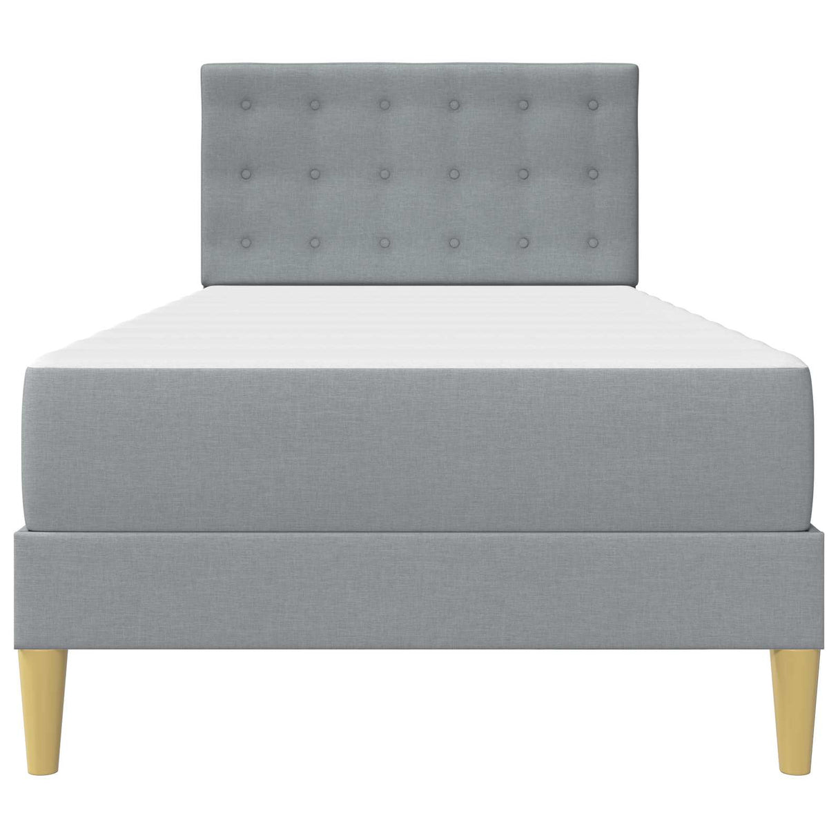 vidaXL Bedframe met matras met hoofdeinde Lichtgrijs 90 x 190 cm Stof