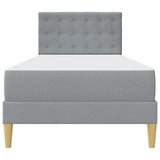 vidaXL Bedframe met matras met hoofdeinde Lichtgrijs 90 x 190 cm Stof