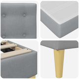 vidaXL Bedframe met matras met hoofdeinde Lichtgrijs 90 x 190 cm Stof