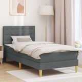 vidaXL Bedframe met matras met hoofdeinde Lichtgrijs 90 x 190 cm Stof