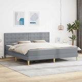 vidaXL Bedframe met matras met hoofdeinde Lichtgrijs 90 x 190 cm Stof