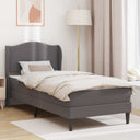 vidaXL Bedframe met hoofdeinde Grijs 90 x 190 cm Kunstleer