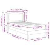 vidaXL Bedframe met hoofdeinde Grijs 90 x 190 cm Kunstleer