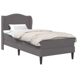 vidaXL Bedframe met hoofdeinde Grijs 90 x 190 cm Kunstleer